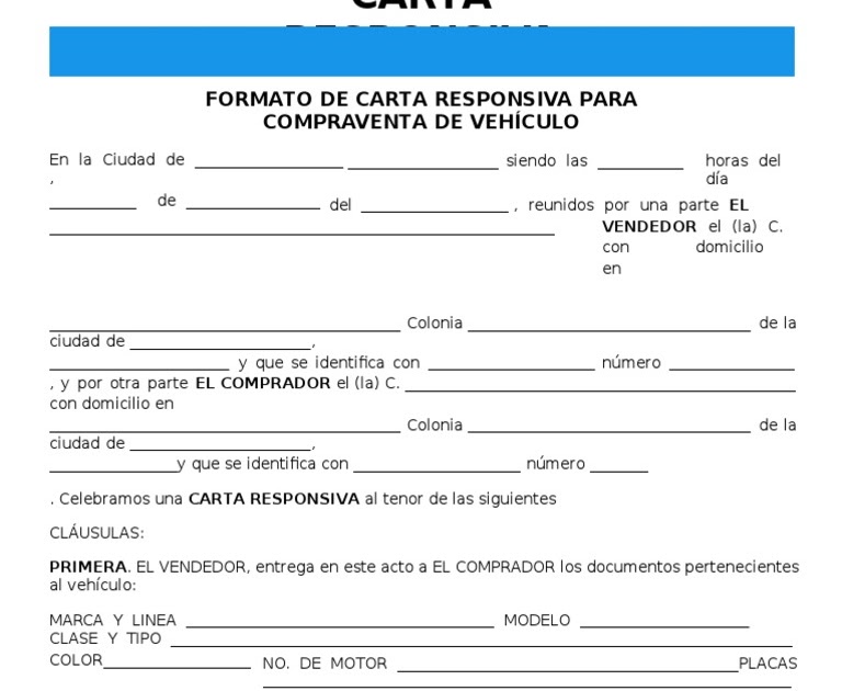 Carta Entrega Vehiculo Empresa - Top Quotes q