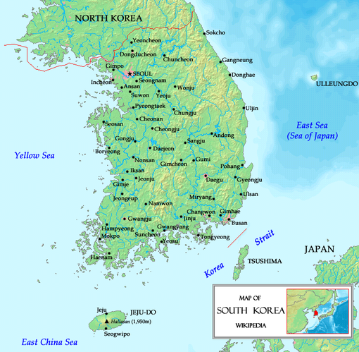 Korea Południowa Mapa | Mapa