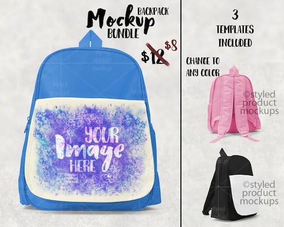 Download Free Dye Sublimation Kids School Backpack Mockup Template ...