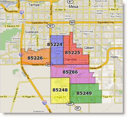 Chandler Az Zip Code Map