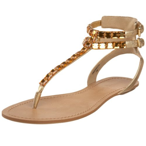 mary jane shoes: GUESS by Marciano Women's Dakota Thong Sandal,Bronze ...