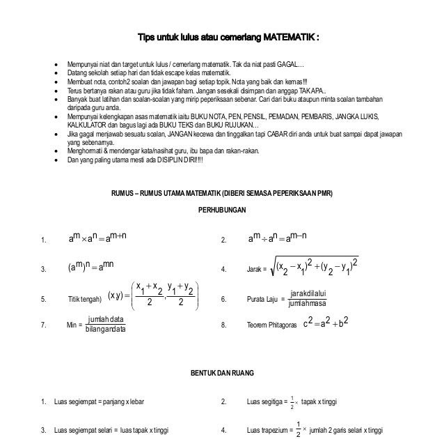 Contoh Soalan Rumus Algebra - Recipes Site o