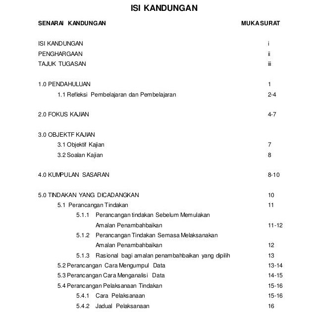 Contoh Isi Kandungan Proposal - Ndang Kerjo