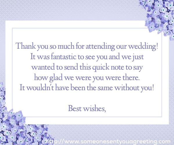 After Wedding Appreciation Message