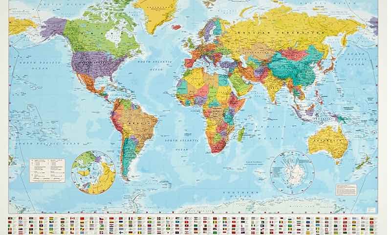 Mapa Mundial Con Nombres Para Imprimir