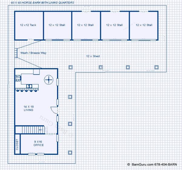 Afera Horse barn plans 4 stall