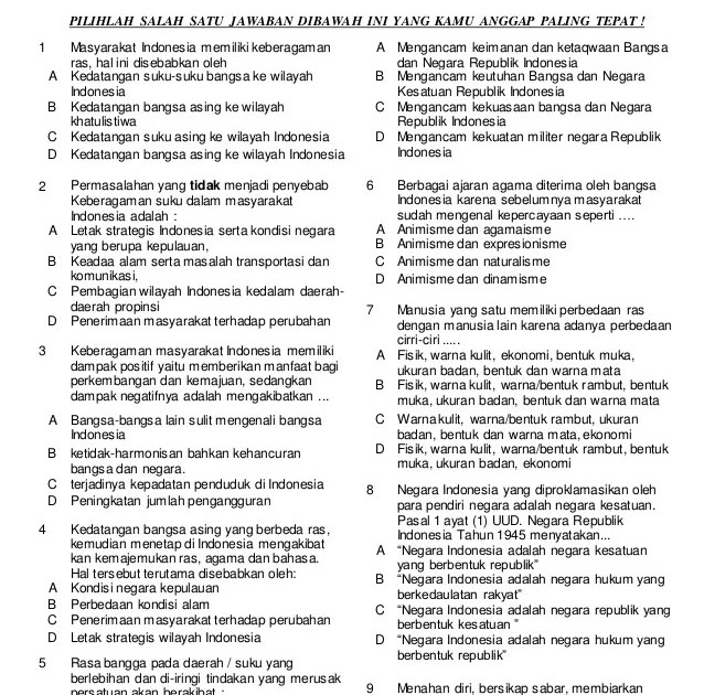 Soal Usbn Ips 2019