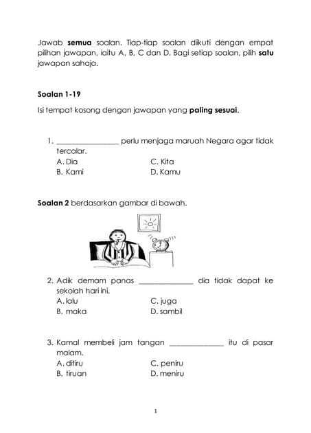 Soalan Objektif Bm Tahun 4 - Kecemasan s