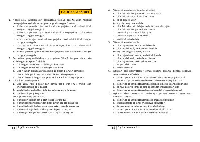 Soal Matematika Logika - Kunci Sukses