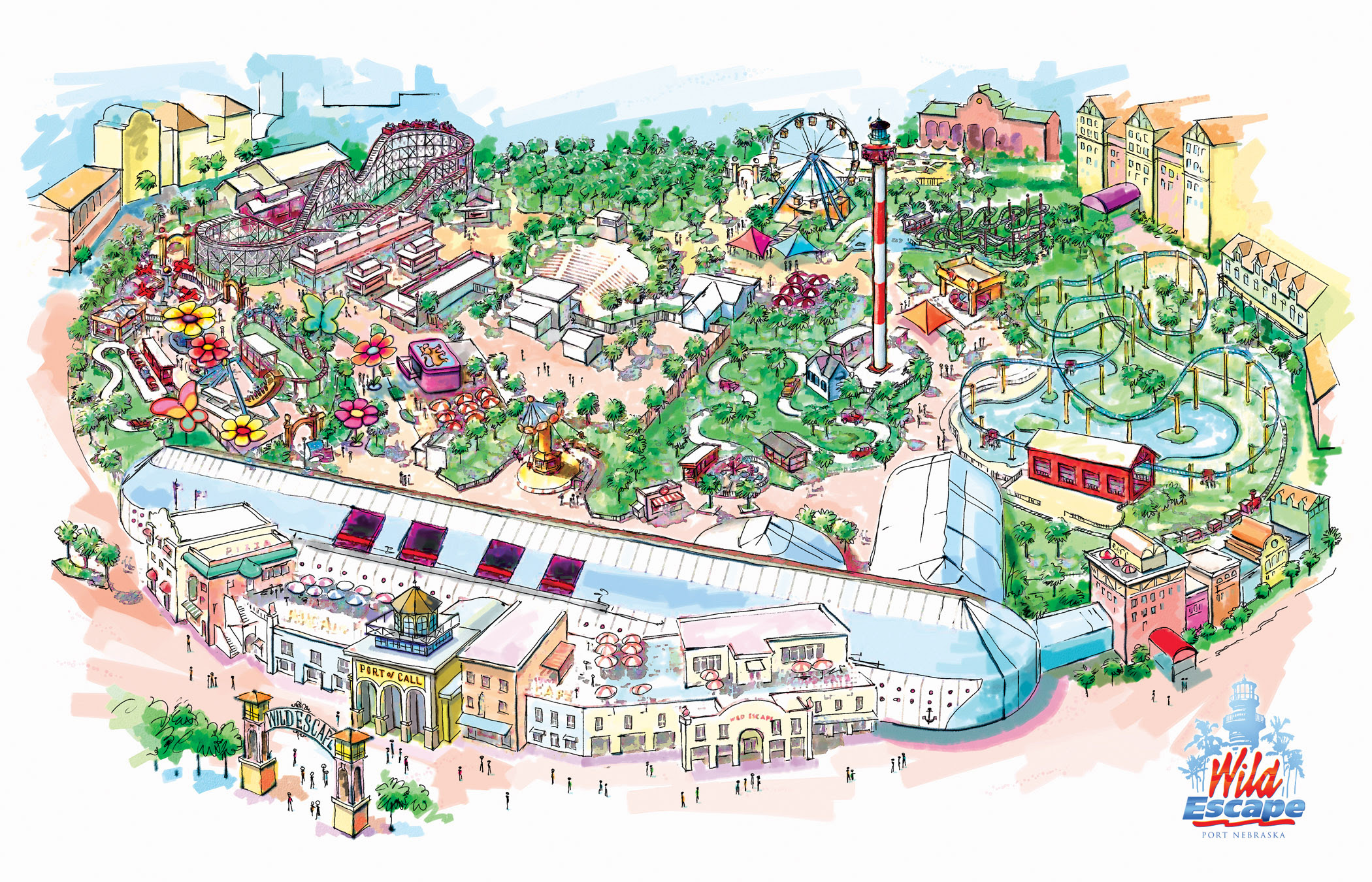 amusement-park-map-drawing