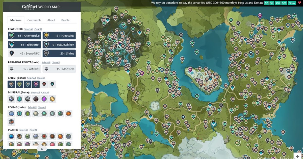 Genshin Impact Interactive World Map / Completed Guide On How To Use ...