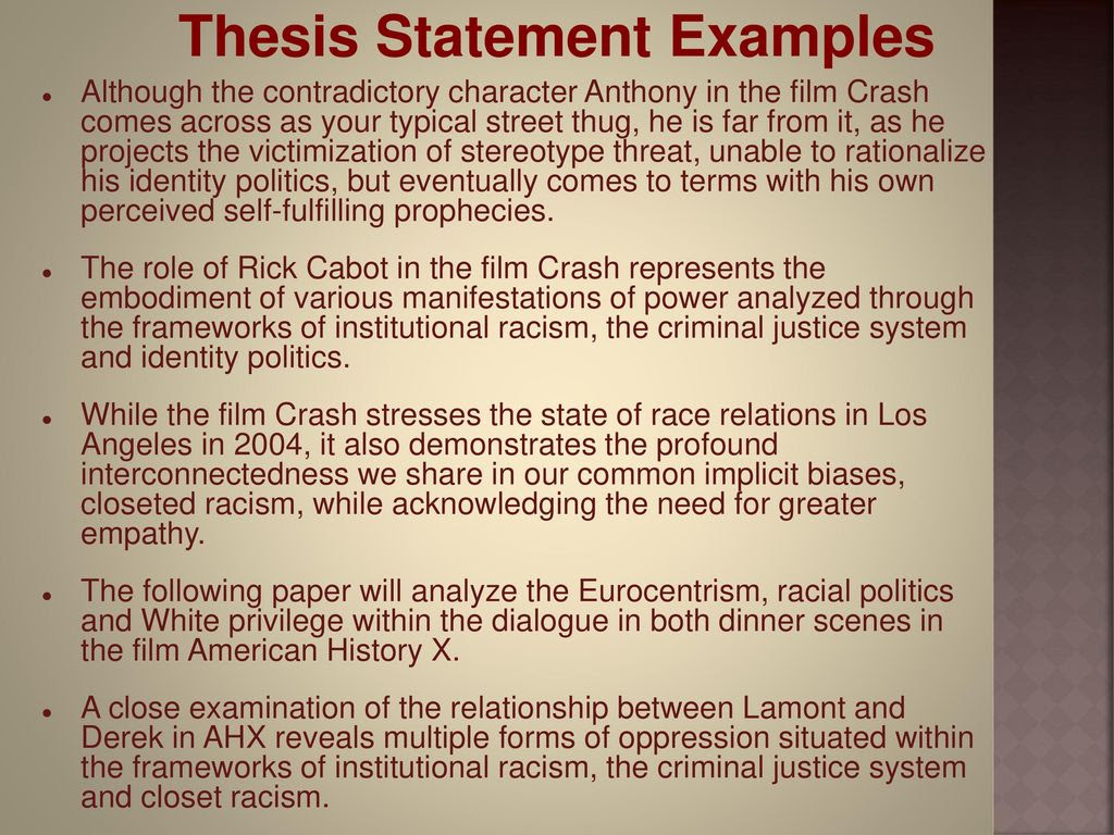 example of thesis statement about discrimination