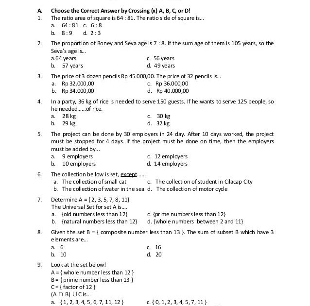Good Soal Matematika Smp Kelas 7 Semester 2 Dan Pembahasannya Pdf