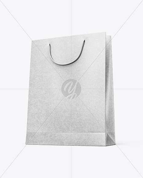 Download Kraft Paper Shopping Bag Mockup Half Side View Hero Shot Psd