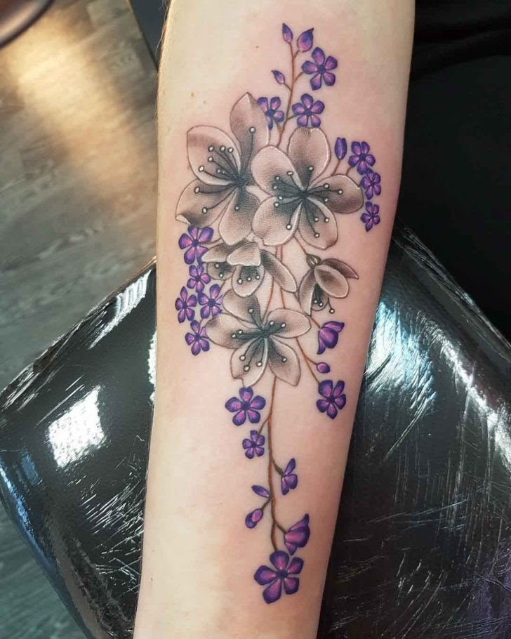 25 Lovely Forget Me Not Flower Tattoo Designs Entertainmentmesh Get Free Tattoo Design Ideas