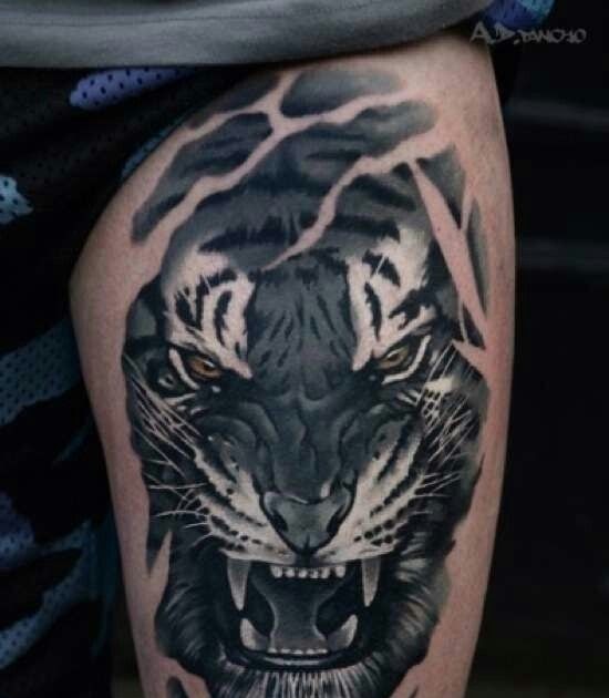 Gambar Tato Harimau 3d tattoo design