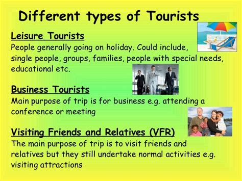 three types of tourist destination