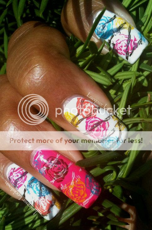 Lacquer Lockdown: BM323: Barbed Wire & Roses + Tutorial