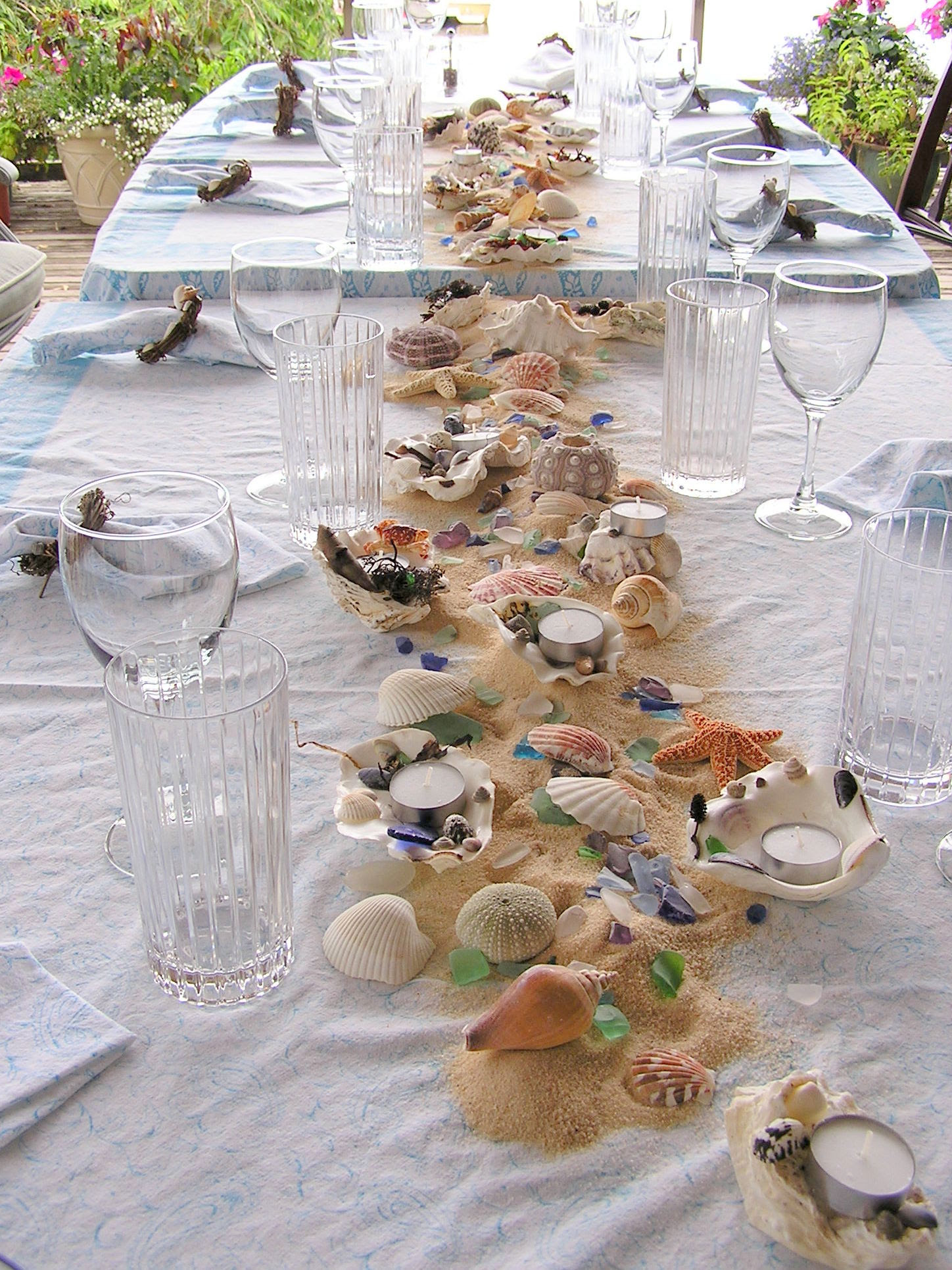 Cheap Garden Supplies Beach Wedding Table Decoration Ideas