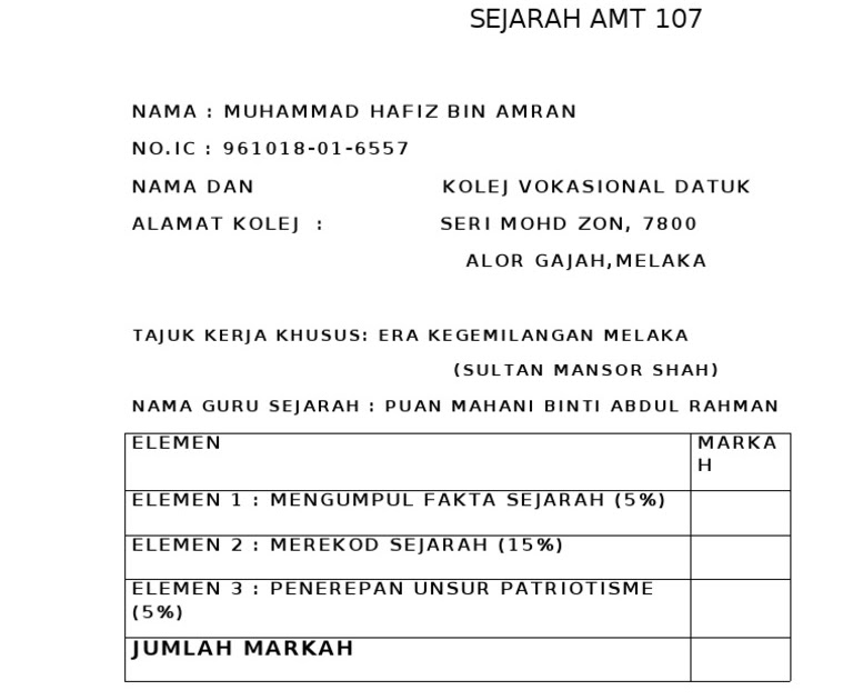 Kerja Kursus Sejarah Tok Janggut / Penentangan tok janggut terhadap