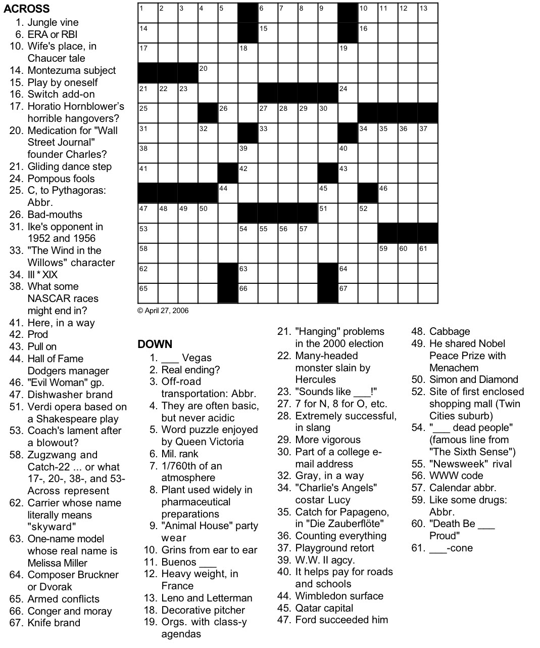 crossword clue try thesis