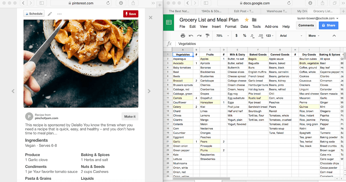 Recipe Template Using Google Sheets Classles Democracy