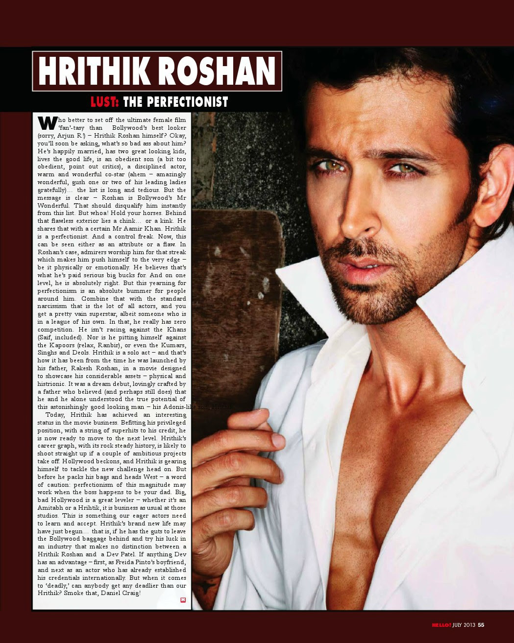 24xentertainment Hrithik Roshan S Photoshoot For Hello India July 2013