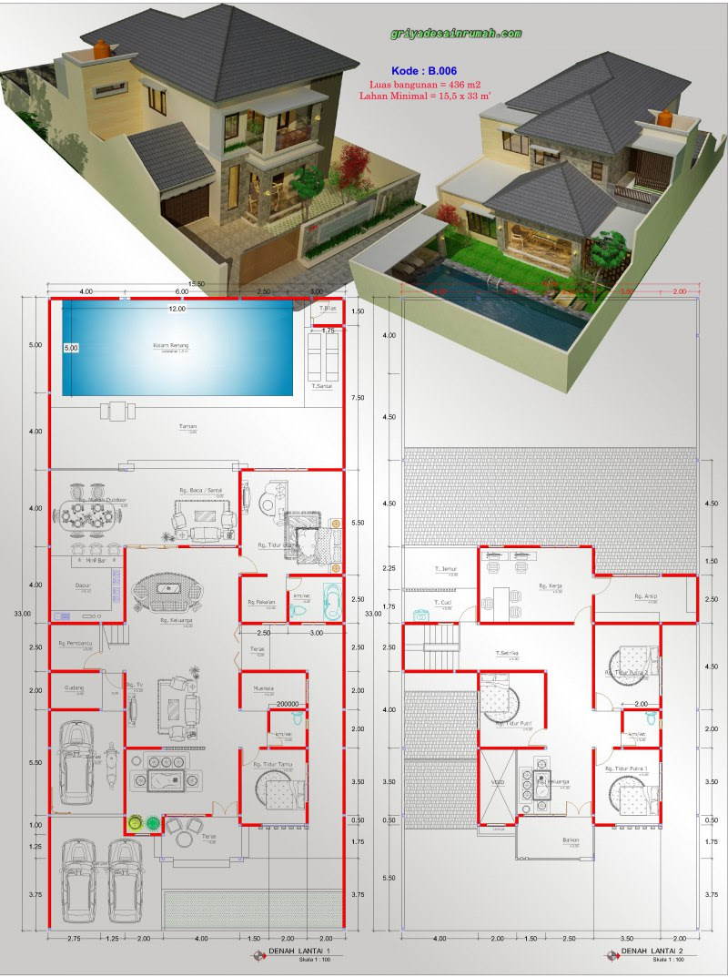 Gambar Desain  Rumah  Minimalis  2  Lantai  Ada  Kolam  Renan Wallpaper Dinding