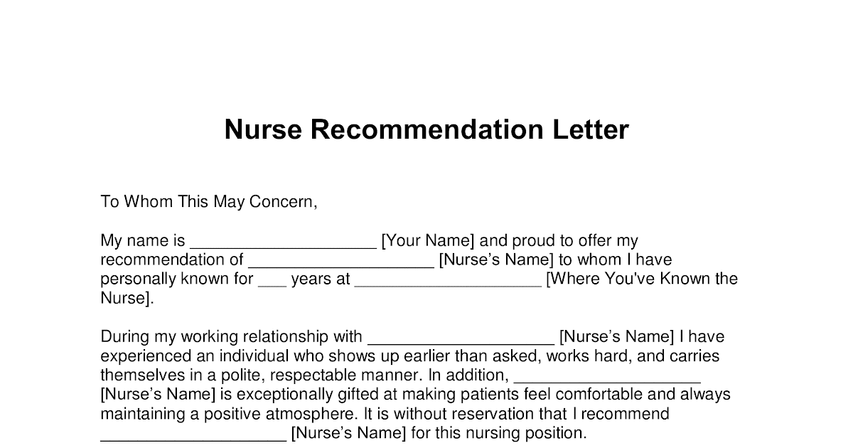 Medical School Letter Of Recommendation Sample From Employer | PDF Template