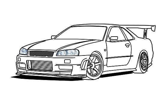 Nissan R34 Gtr Drawing - automotive wallpaper