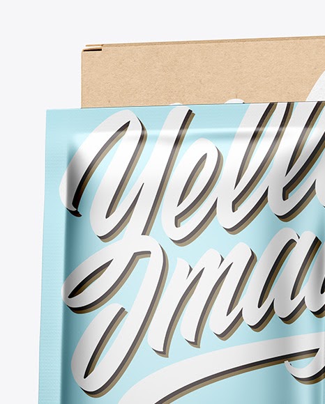 Download Download Matte Box Kraft Sachet Mockup Yellowimages Kraft Paper Box With Metallic Sachet Mockup In Sachet Mockups On A Collection Of Free Premium Photoshop Smart Object Showcase M PSD Mockup Templates