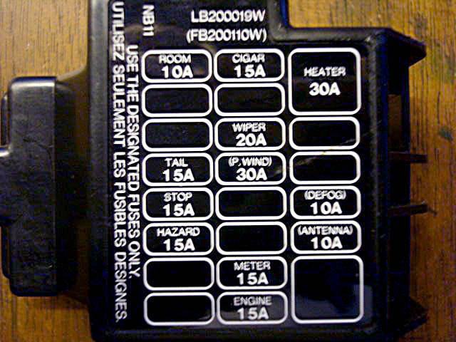 Mazda B4000 Fuse Box Diagram