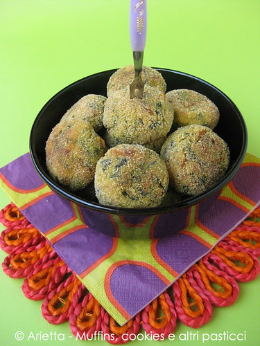 Polpette di patate, spinaci ed emmenthal