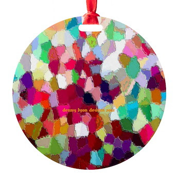 Christmas Confetti Round Ornament