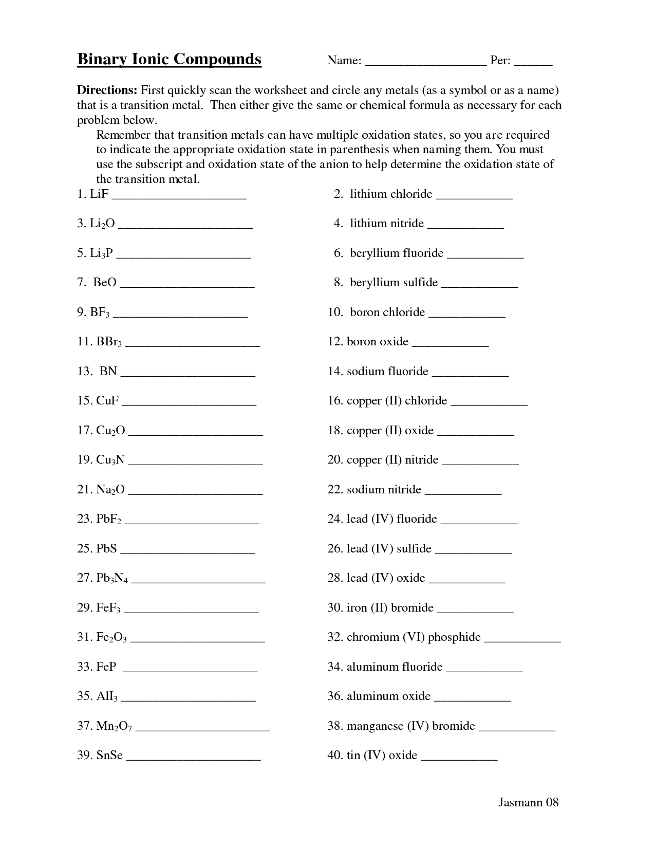 Naming Organic Compounds Worksheet High School  olympiapublishers.com Throughout Naming Molecular Compounds Worksheet