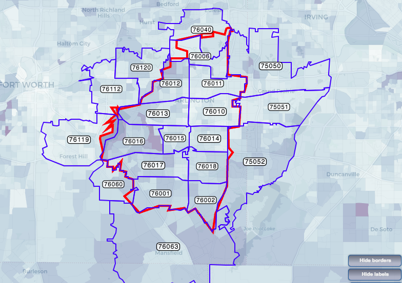 Arlington Zip Code Map Map Of New Mexico