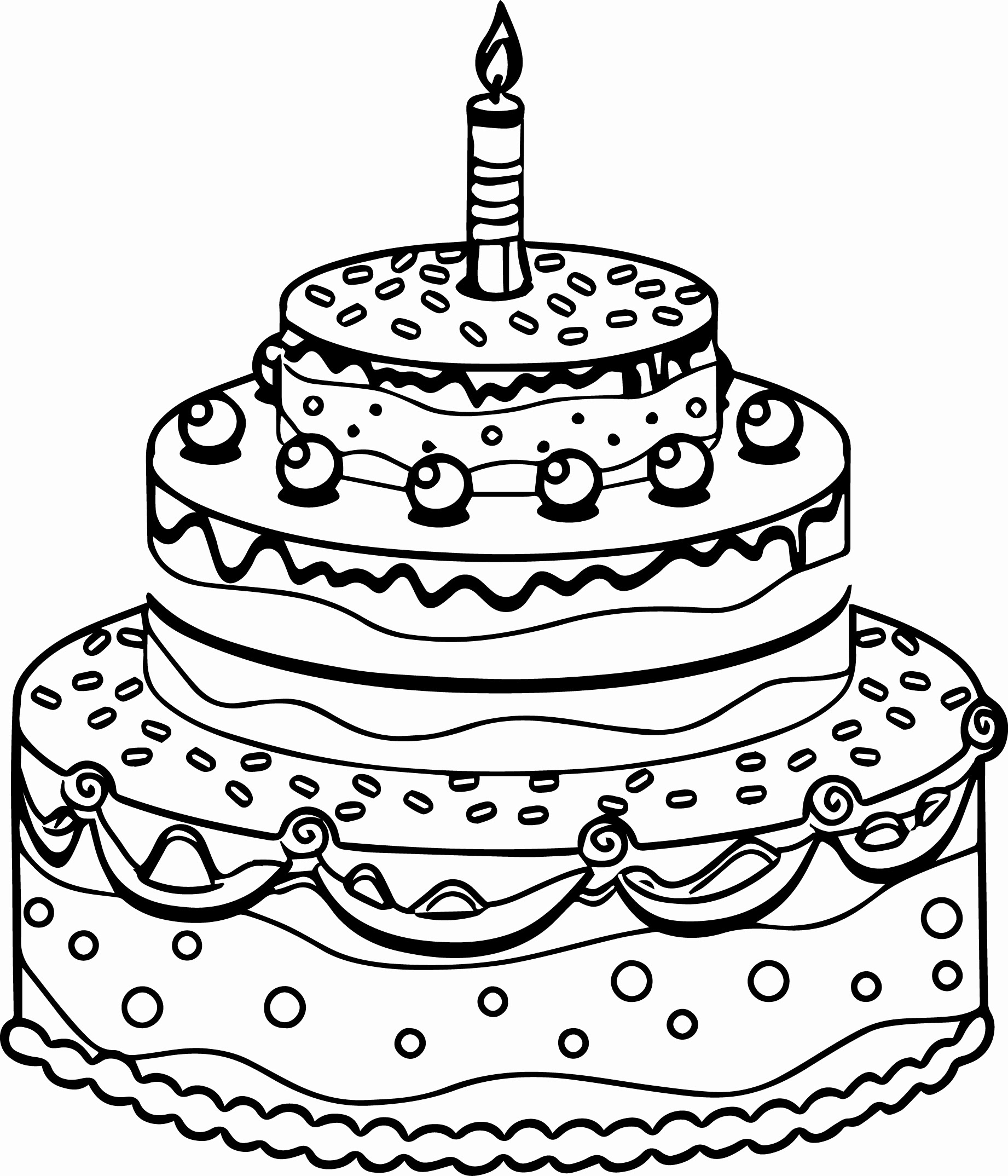 Colouring Pages Of Birthday Cake - Coloring Pages