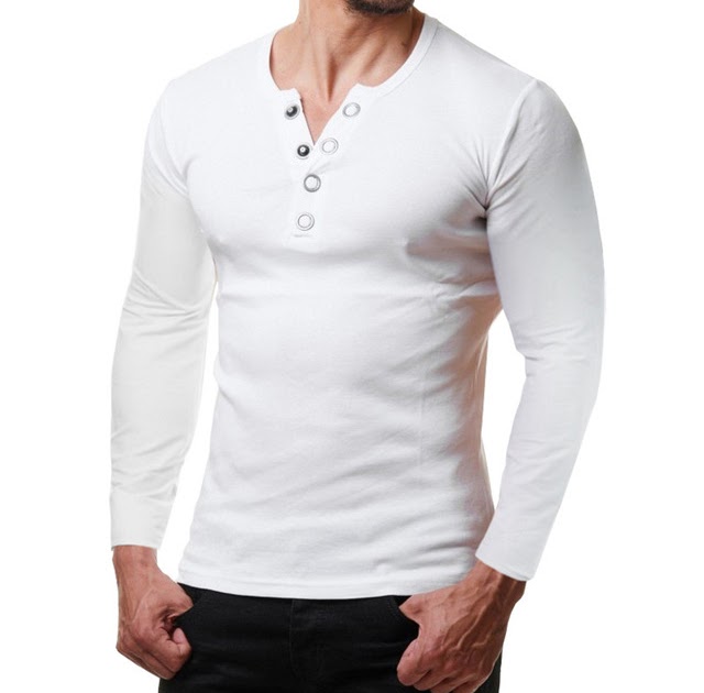 BUY OFFER 32957260363 Fashion Metal Button V Neck T Shrit Men 2019 ...