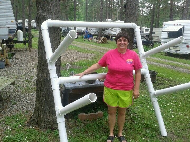 Marda: Homemade pvc kayak storage rack