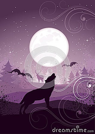 Wolf Howling At The Moon Drawing - LEGIMIN SASTRO