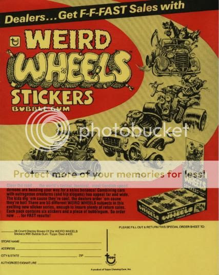TOPPS WEIRD WHEELS 1980