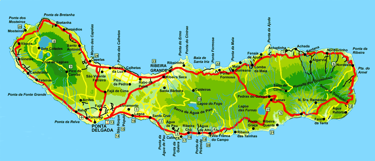 Ponta Delgada Karte | Gold Karte