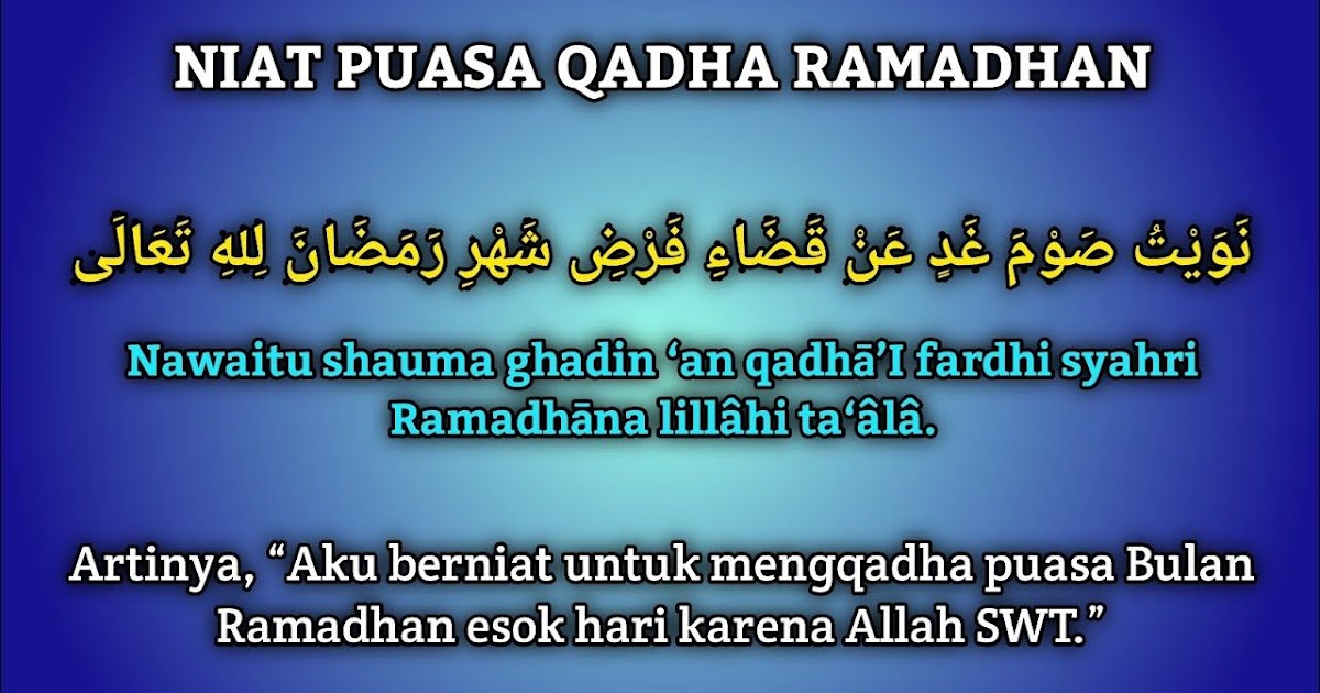 Niat puasa qada ramadan