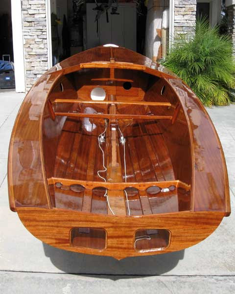 wooden wayfarer sailboat