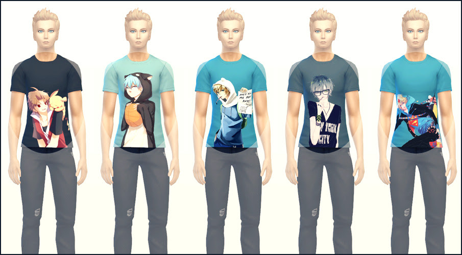 Sims 4 Downloads Sims 4 Custom Content Anime Boy Shirts Male