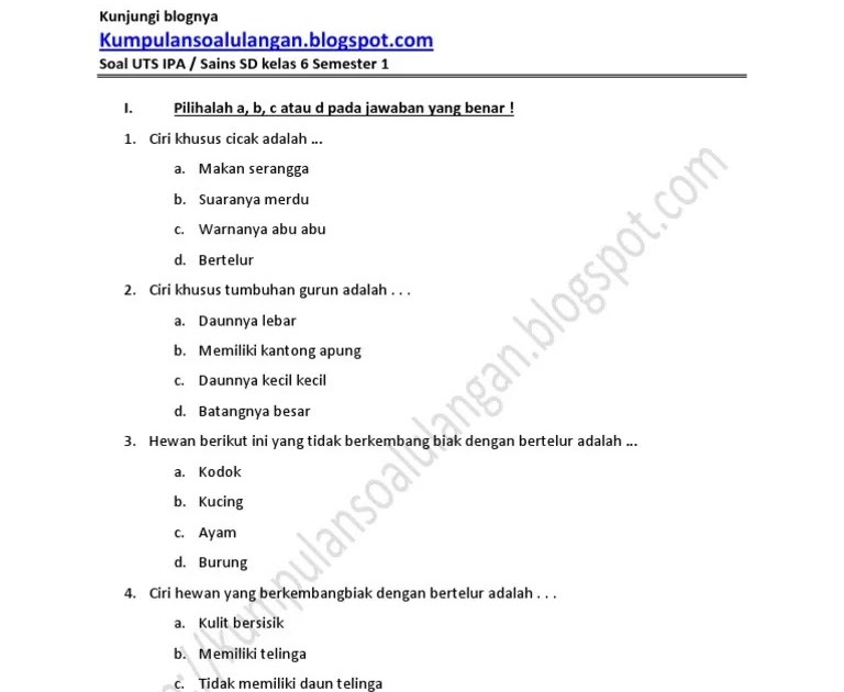 Download Soal Ipa Kelas 3 Sd Semester 1 - Pin On Download / Pilihlah a