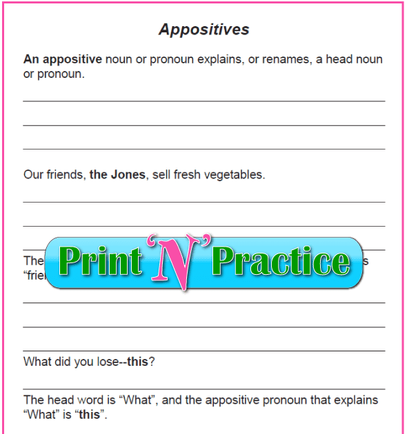 33 Appositive Practice Worksheet Answers Support Worksheet