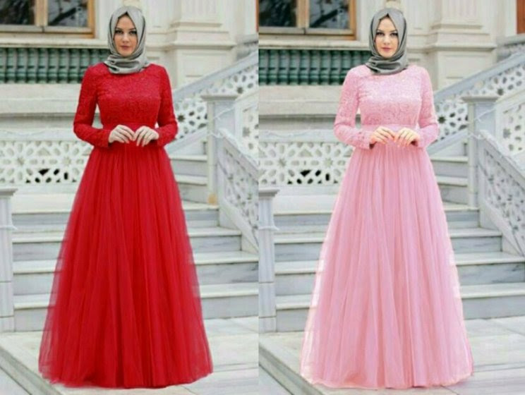 30 Model  Baju  Gamis Pesta  Renda  Model  Baju  Terbaru dan 