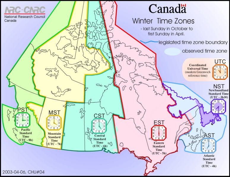 Quelle Heure Est Il A Vancouver arrogburo: map of time zones in canada