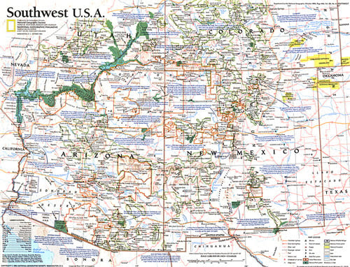 Map Of Southwestern Usa | Tourist Map Of English